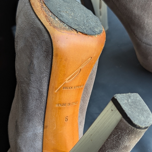 Brian Atwood 5" Platform Suede Booties - Picture 6 of 6